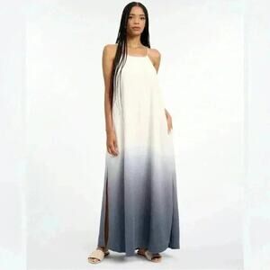 Splendid Collection Cressida Maxi Dress Ombré White Blue Size Large